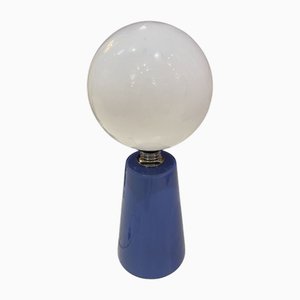 Vintage Table Lamp in Crystal and Opaline by Gio Ponti for Fontana Arte, 1970s
