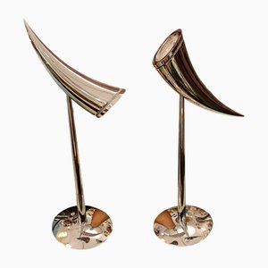 Lampade Ara in metallo cromato di Philippe Starck per Flos, anni '80, set di 2