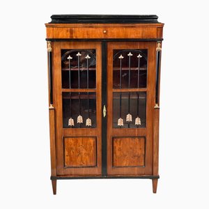 Antique Empire Display Bookcase in Walnut Venner, 1820s