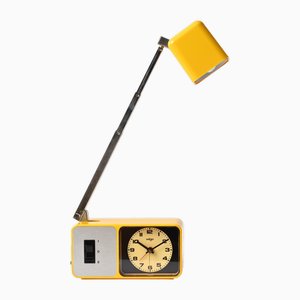 Yellow Alarm Clock with Telescopic Lamp from Wigo, 1970s