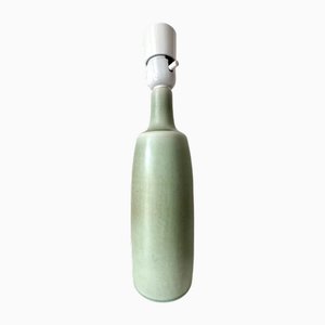 Vintage Lime Green Hare Fur Glazed Stoneware Table Lamp from Søholm, 1970s