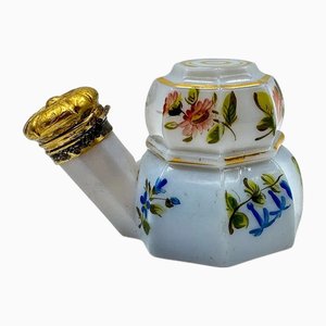 Very Charles X Französische Reiseparfümflasche aus Opalglas