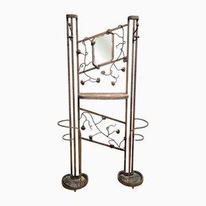 Große Art Deco Garderobe aus Gehämmertem Eisen, 1925