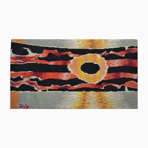 Mid-Century French Hand-Embroidered Sunset Landscape, 1950s