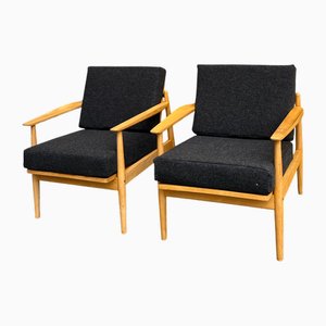 Beech Armchairs, 1960s, Set of 2