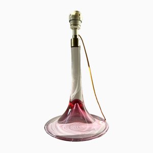 Large Danish Fanfare Lamp in Pink Glass by Holmegaard for Royal Copenhagen, 1980s
