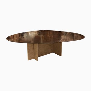 Mesa de centro de bambú y mármol de Carrara