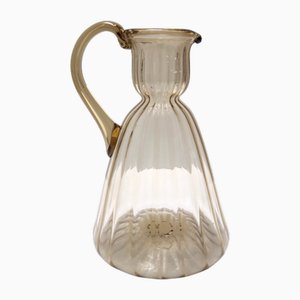 Italienische Vintage Kannenvase aus strohfarbenem Glas von Vittorio Zecchin, 1920er