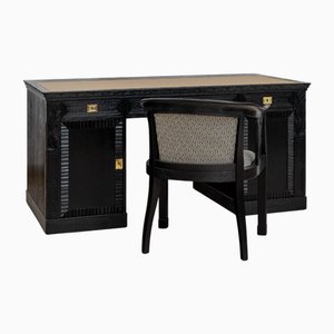 Art Nouveau Gentlemans Desk and Armchair by Hans Bolek and August Ungethüm, 1913, Set of 2