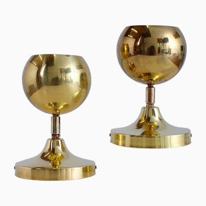 Kugelförmige Tischlampen aus Messing, 1960er, 2er Set