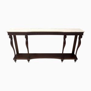 Vintage Neoclassical Console with Carrara Marble Top, 1950s