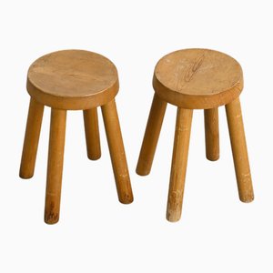 Hocker von Charlotte Perriand für Les Arcs, 1960er, 2er Set