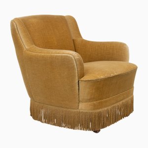 Mid-Century Danish Velvet Lounge Chair, 1960s