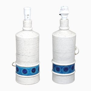 Table Lamps in Ceramic by Aldo Londi for Bitossi, 1960, Set of 2