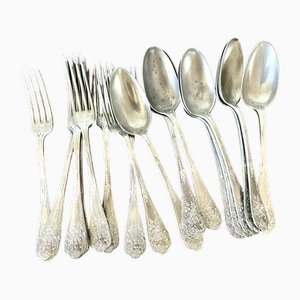 Antique Silver Plated Cutlery, Set of 18