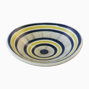 Handbemalte Schale von Stig Lindberg für Gustavsberg, Schweden, 1950er