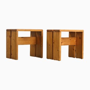 Hocker von Charlotte Perriand für Les Arcs, Frankreich, 1970er, 2er Set