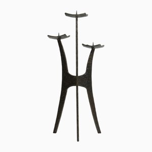 Brutalist Style Candleholder in Wrought Iron, 1950s