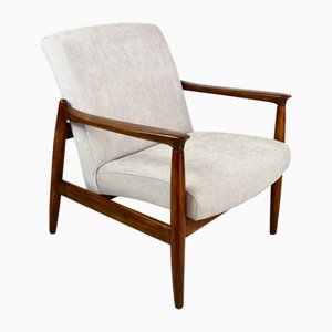 Beige Light Grey Boucle GFM-64 Armchair attributed to Edmund Homa, 1970s