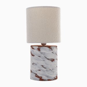 Lampada da tavolo Wind in ceramica bianca di Katia Langeard