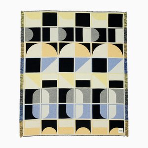 Grid Blanket in Blue and Yellow by Granite + Smoke