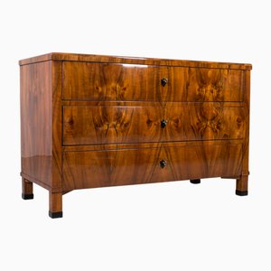 Biedermeier Chest of Drawers in Walnut Veneer