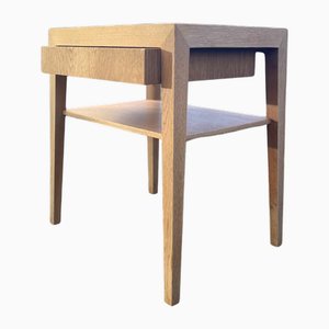 Mesita de noche danesa Mid-Century moderna de roble de Severin Hansen para Haslev, años 60