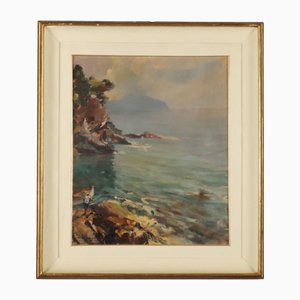 Mario Guerzoni, Landscape, Oil on Canvas, Framed