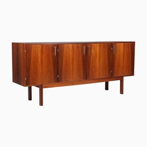 Cabinet with 4 Doors in Rosewood and Aluminium attributed to Arne Vodder, Denmark, 1960s