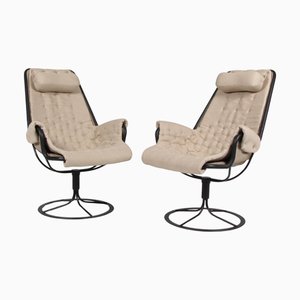 Jetson Sessel mit Canvas und schwarzem Leder zugeschrieben Bruno Mathsson für Dux