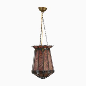 Lampe à Suspension Antique en Verre de style Tiffany, 1950s
