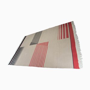 Bauhaus Geometric Rug, Czechoslovakia, 1940s
