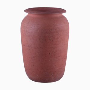Mid-20th Century Large Floor Vase in Unglazed Red Clay from Kähler