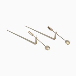 21st Century Wall-Mounted Candleholders in Brass by Skultuna, Sweden, Set of 2