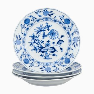 Blue Onion Pattern Dinner Plates, Meissen, Germany, Set of 4
