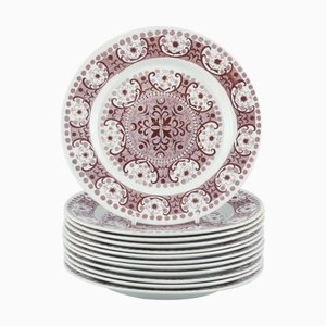 Ali Faience Plates by Raija Uosikkinen for Arabia, Finland, 1960s, Set of 12