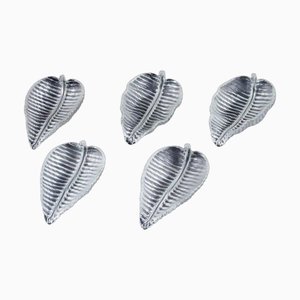 Blattförmige Schalen aus Kunstglas, Finnland, 1970er, 5er Set