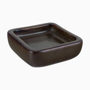 Ceramic Bowl with Eggplant Glaze by Eva Stæhr-Nielsen for Saxbo, Denmark