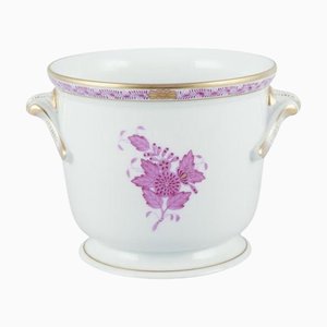 Apponyi Flowerpot with Purple Floral Motifs from Herend, Hungary, 1970s