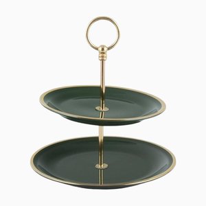 Cake Stand in Green Porcelain Green by Just Andersen for Pillivuyt, France, 1970s