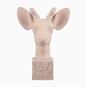Large Sculpture of Deer Head on Plinth by Svend Lindhart, Denmark, 1944