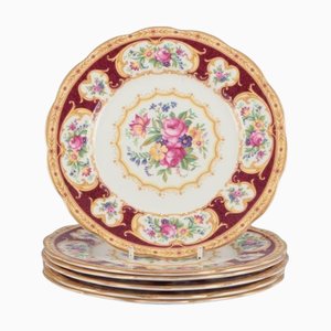 Royal Albert, England. Set of Six Lady Hamilton Plates with Floral Motifs., 1930s, Set of 6