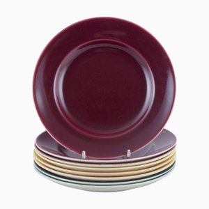 Mid-20th Century Aluminia Confetti Plates in Glazed Earthenware, Set of 8, Set of 8