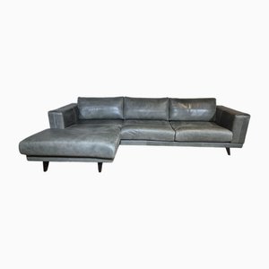Praia Corner Sofa in Green Leather by Henders and Hazel