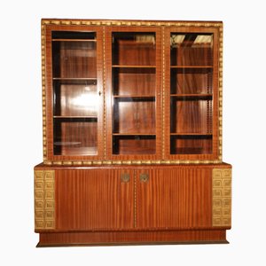 Art Deco Display Bookcase in Sipo Wood, 1930s