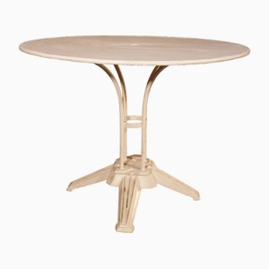 Table de Jardin Ronde Art Déco Blanche, 1930s