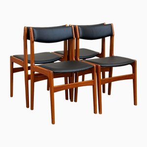 Vintage Dining Chairs in Teak by Erik Buch for Nova Stolefabrik, 1950s, Set of 4