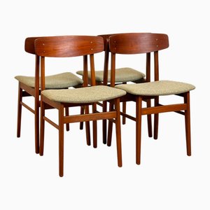 Esszimmerstühle aus Teak & Buche von Sax, 1950er, 4er Set