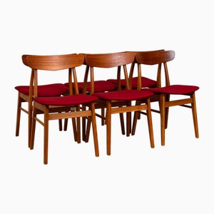 Dining Chairs in Teak and Beech by Findahl, 1950s, Set of 6