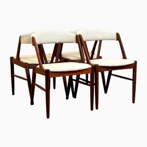 Sedie da pranzo in teak di Henning Kjærnulf, anni '50, set di 4